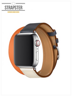 Black & orange Leather Strap